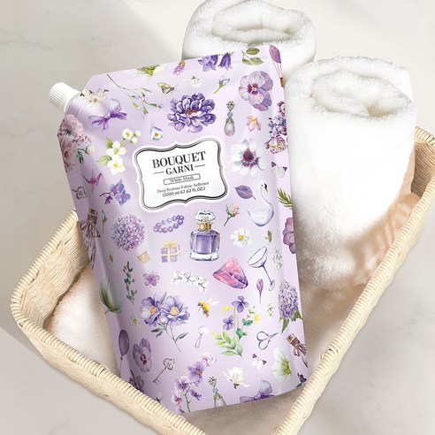 부케가르니 딥퍼퓸 섬유유연제 화이트머스크향 리필 후기 분석 - 세탁 후 섬유 촉감