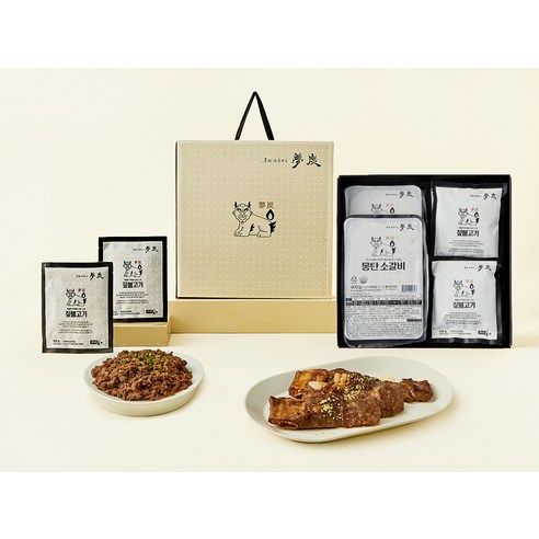 몽탄 소갈비 400g x 2개입 + 짚불고기180g x 4개입 세트 (냉동) 후기 분석 - 짚불고기 패키징