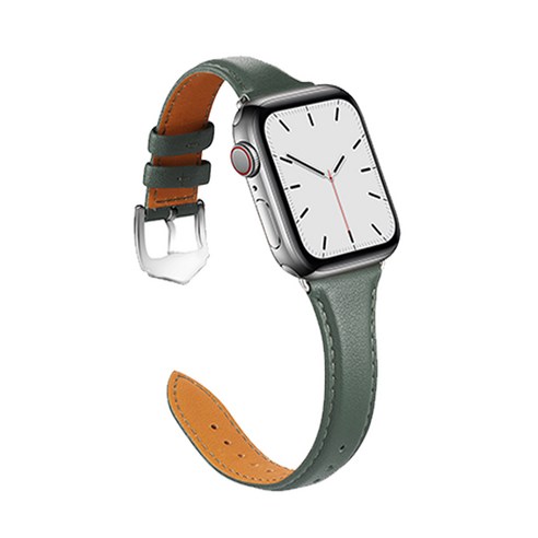 스메르 슬림 가죽밴드 스트랩 (38/40/41mm 호환가능), 미드나잇그린, 1개