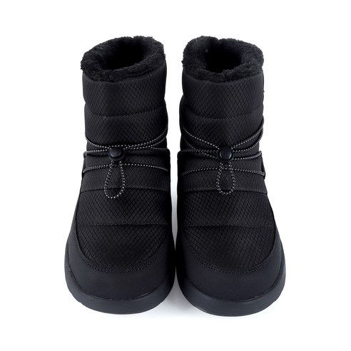 갭 여성용 레이브 패딩 부츠 패딩 소재 클로즈업 사진, 따뜻한 인조퍼 안감