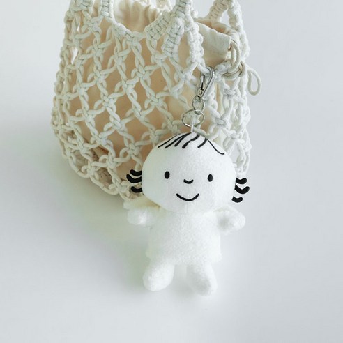 미피 천사 가방고리 인형, 혼합색상, 1개, 14cm