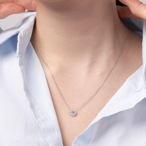 오에스티 여성용 925실버 순은 시뮬럿 다이아 행운 럭키 샤인 클로버 체인 목걸이 후기 분석 - 실제 착용 무드 확인