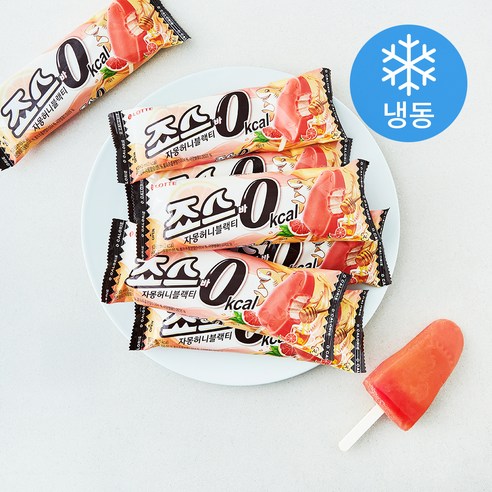 롯데웰푸드 죠스바 영칼로리 자몽허니블랙티 아이스크림 (냉동), 8개, 1개입, 80ml