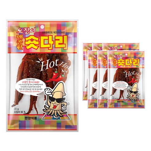 한양식품 주식회사 매콤한 오징어숏다리, 20g, 6개