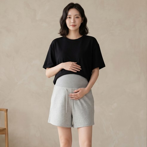 인피어스 임산부 심플 스트링 반바지 I263-0331