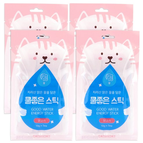 캣츠모리 고양이 물좋은 스틱 장케어 간식 5p, 닭고기, 50g, 4개