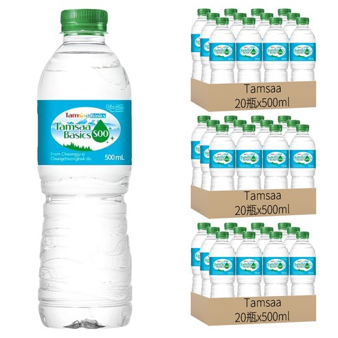 Tamsaa Basics 天然水, 500ml, 60瓶 - 韓國產礦泉水 | 酷澎
