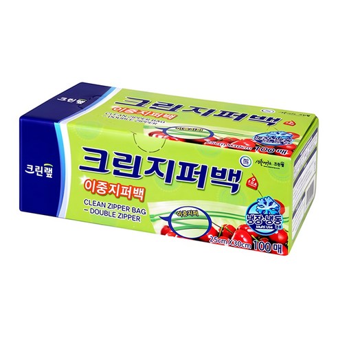 CLEANWRAP 雙重夾鏈袋, 100個, L(30 x 25cm), 1盒 - 優惠推薦 | Coupang 酷澎