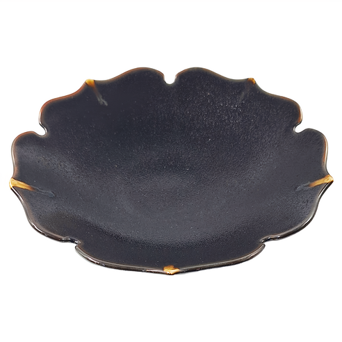 天目輪花 五種 天目輪花22.5皿日本製22.5 x 4.8cm XL11073-37 1個, 天目輪花黑色