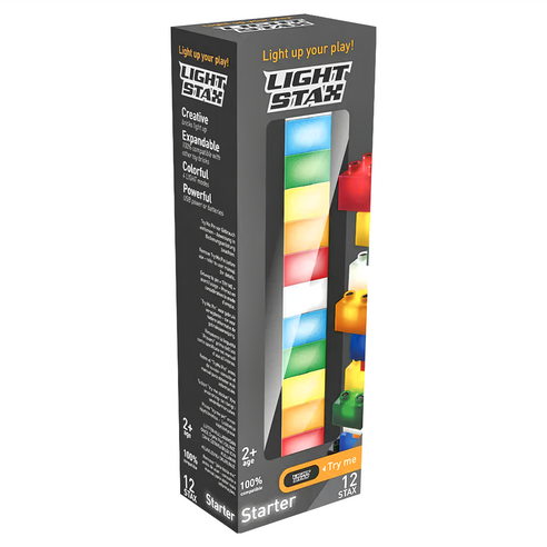 美國 LIGHT STAX JUNIOR系列 大顆粒升級底座版 Starter亮亮積木 2歲以上, 1盒 - 樂高相容積木 | 酷澎