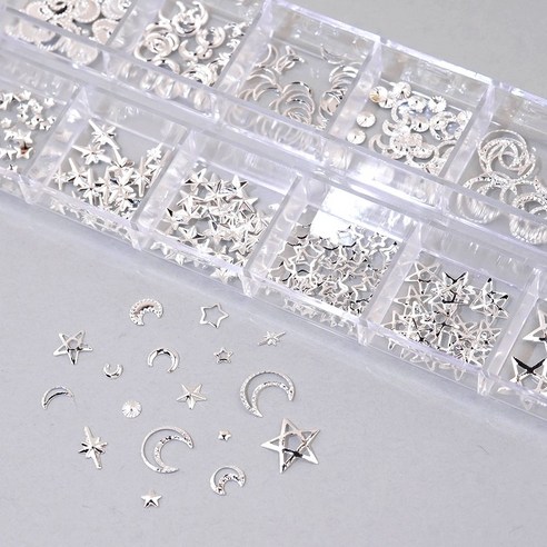 네일스토어 별 달 네일파츠 메탈참 실버-2