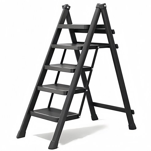 사다리 탄소강 휴대용 사다리 가정용사다리 블랙 4단/5단, L(119x80cm..., 1개