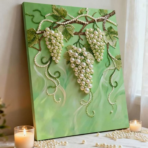 [하루마켓] DIY 보석 진주 드릴 페인팅 키트 홈데코 인테리어 장식 세트, 30*40cm, ZZH028, 1개