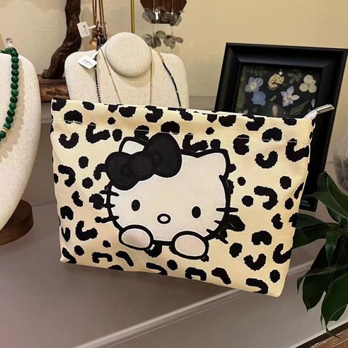 Hello Kitty 헬로키티 표범 카와이 빈티지 다용도 보관 파우치
