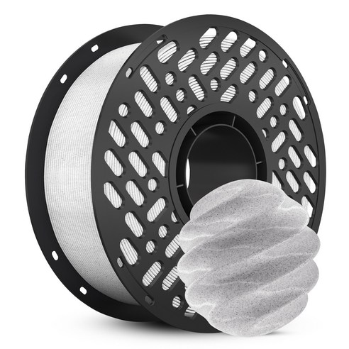 CaiLab 고강도 고탄성 PLA+ 3D 프린터 필라멘트 1.75mm 노즐 막힘 없는 선경 안정성 1kg, 대리석 흰색, (PLA)