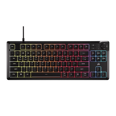 커세어 K55 CORE TKL RGB 저소음 멤브레인 게이밍 유선 텐키리스 키보드, 블랙, RGP0182, 제조사축