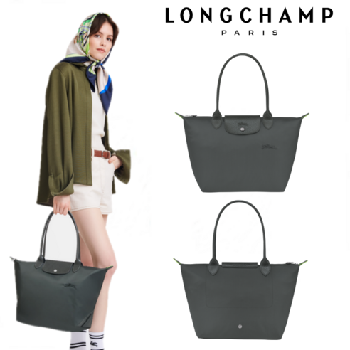 세련된 디자인과 높은 실용성의 롱샴 르 플리아쥬 그린 숄더백L