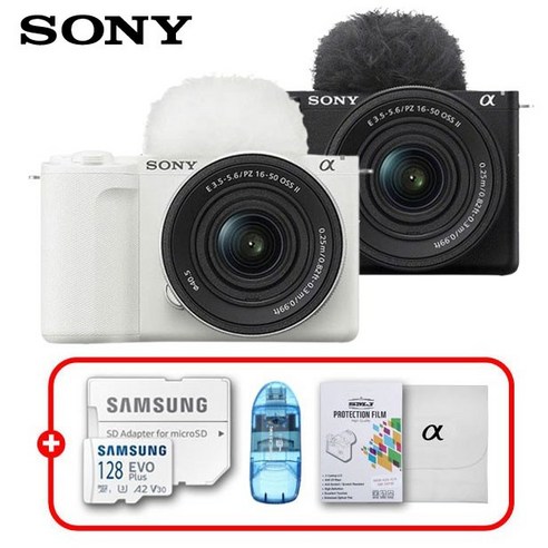 소니 정품 ZV-E10M2K 16-50mm II 키트 / 프리미엄 패키지 / 128G+리더기+잘라쓰는보호필름+융 증정 / TJ, 블랙