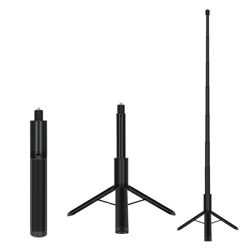 1.2cm 7단 스탠딩 셀피스틱 삼각대 내장 인스타360 오즈모360 인비져블 고프로 액션캠 셀카봉 파노라마, 1개, AC7007