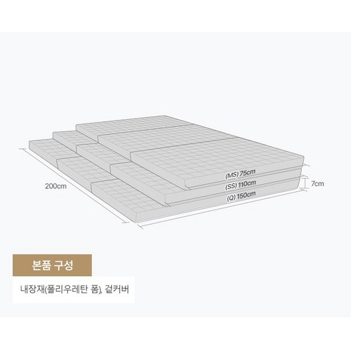 다음 아라홈 탄탄한 3단 접이식 매트리스