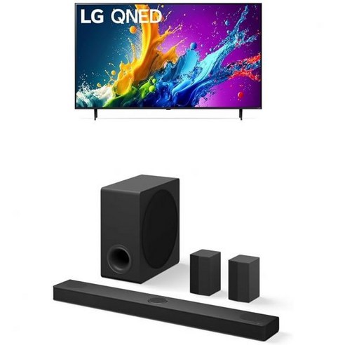 알렉사 내장형 LG 65인치 클래스 QNED80T 시리즈 LED 스마트 TV 4K 프로세서 평면 화면(65QNED80TUC 2024) 5.1.3ch 무선 돌비 애트모스 및, 65 inches, Home Theather Audio