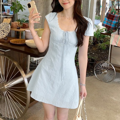 cammello 여리무드 레이스 리본 슬림라인 미니 롱 원피스 여름 드레스 첫사랑룩