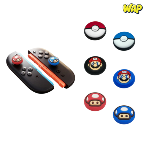 WAP 스위치2 조이콘 스틱커버 스틱캡 버튼캡 보호 악세사리, 1세트, 마리오, SWITCH 2 JOYCON