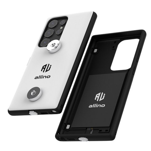 알리노 퍼펙트 핏 오토바이 자석 충전케이스 배달대행 충전거치대, 갤럭시S23울트라, 화이트