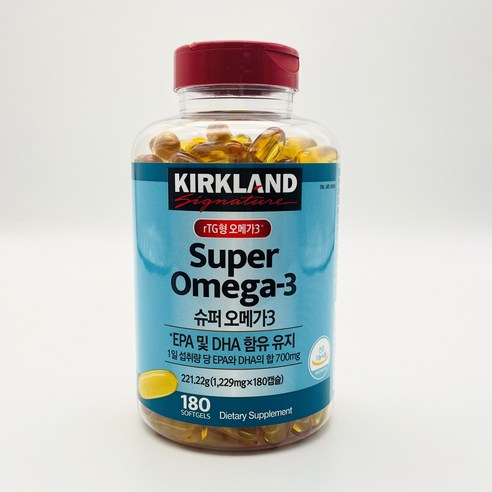 커클랜드 슈퍼 오메가3 EPA 및 DHA 함유 1229mg, 180정, 1개