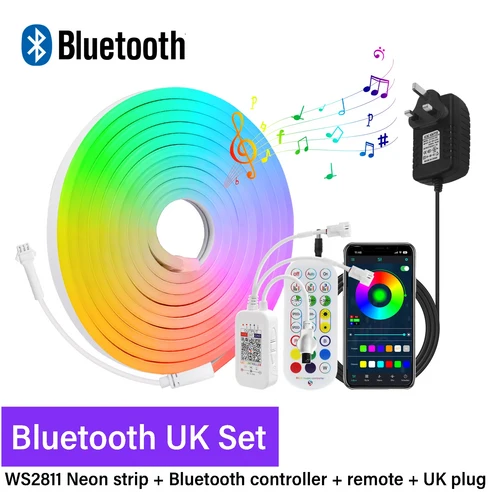 Tuya APP WIFI 블루투스 WS2811 RGBIC 네온 LED 스트립 빛 12V Led 리본 색상 변경 방수 유연한 ...
