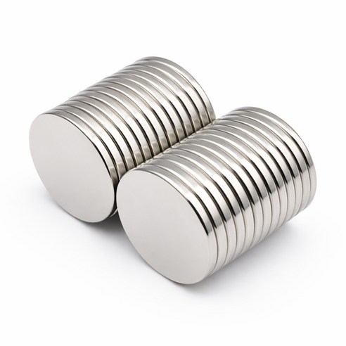 마니코 강력 네오디움 원형자석 20 x 2mm 동전형, 10개, 실버