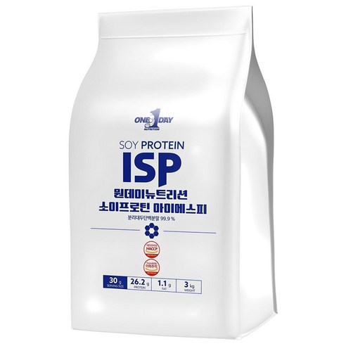 원데이뉴트리션 ISP 소이프로틴 단백질 포대유청 3kg, 1개 실사용 후기 | 효과 있을까? - 상품 이미지 1