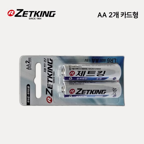 로케트 알카라인 AA 건전지 2개입 1팩, 1개