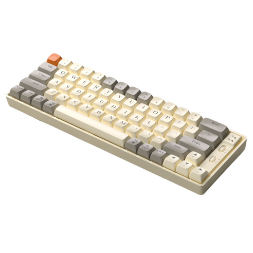 랑투 GK65 3모드 기계식 블루투스 키보드, 제조사축, 골드 샤프트축, 밀크 화이트