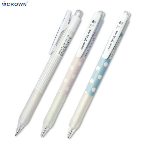 크라운 디바샤프 0.5mm DVA-5000 낱개 도트 지우개 집게 클립 새학기 심밀림방지 필기구, 바디색상-도트블루, 0.5cm, 1개