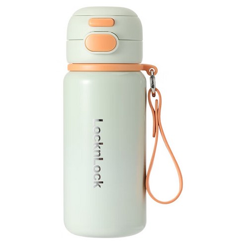 락앤락 빨대 내장 팝업식 보온 텀블러 가죽 스트랩 포함 LHC6820FU, 그린, 1개, 500ml