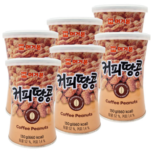 머거본 커피땅콩 130g 6캔, 130g, 6개