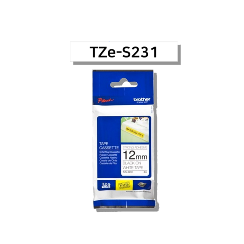 브라더 PT-D410 라벨프린터 강접착 라벨테이프 TZe-S231 12mm 대표 이미지