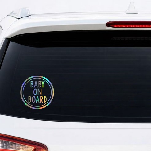 차량용 아기 탑승 스티커 베이비 온보드 반사 자동차 후면 유리 데칼 단품, 1개, Baby on Board