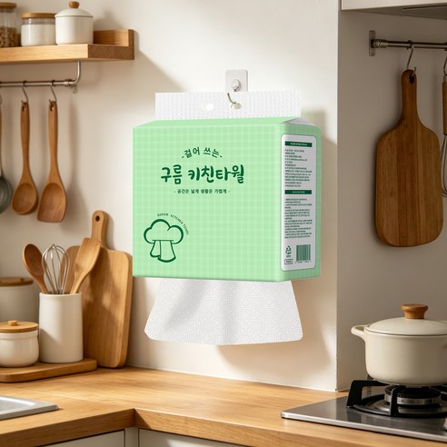 구름키친타올 천연펄프 걸어쓰는 뽑아쓰는 키친타올 구름티슈, 5개, 180매