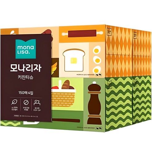 모나리자 천연펄프 키친티슈 150매, 4개 실사용 후기 | 효과 있을까? 썸네일