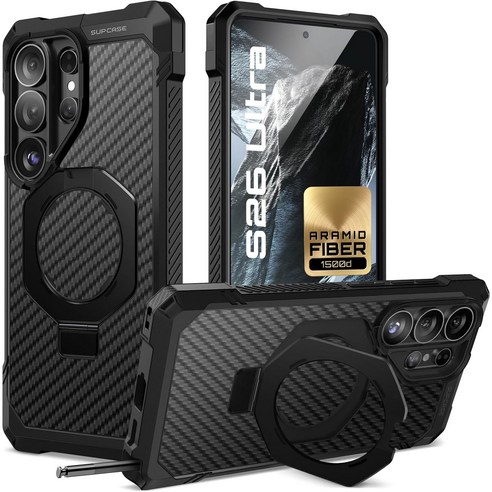 SUPCASE 섭케이스 유비그립 갤럭시 S26 러기드 맥세이프 스탠드 케이스, 1개, 리얼 아라미드