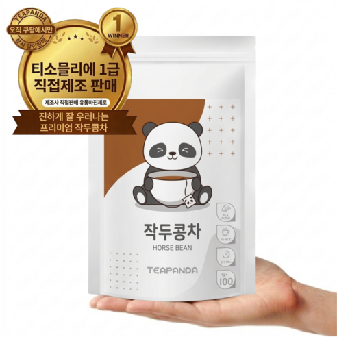 티판다 국산 볶은 작두콩차 삼각티백, 1개, 100개입, 1g