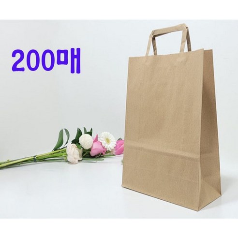 트리플러스 크라프트 쇼핑백 무지 종이가방 200매, 1박스, Kraft