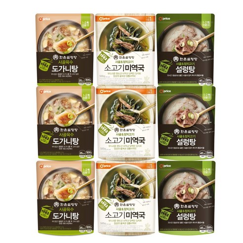 한촌설렁탕 베스트 세트 (도가니탕+정통설렁탕+소고기미역국), 1.5kg, 3세트