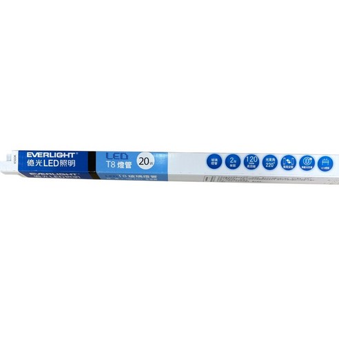 EVERLIGHT 億光 LED T8燈管 4尺20W 白光6500K, 冷白, 25個 - LED 電燈 | 酷澎