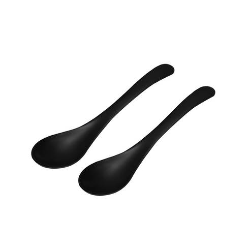 조은친구 우동스푼 19.8cm 멜라민/ 무광 /라멘수저/일식집, 2개, 1p, 블랙 2개, 1p, 블랙