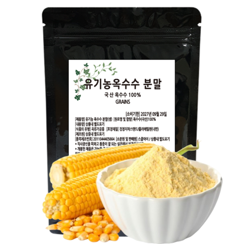 거룩한가 국산 유기농 옥수수 가루 분말 100%, 1개, 500g