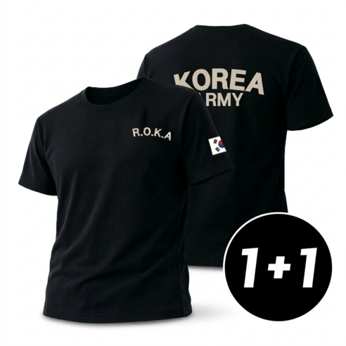 [1+1] 쿨링 ROKA 로카티 반팔 2P 코리아 아미 기능성 티셔츠 운동복