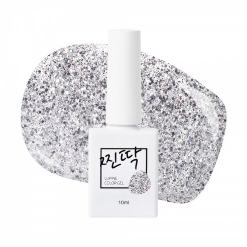 찐딱 프리미엄 네일아트 젤컬러 젤네일, 1개, 10ml, JJ008 (실버 글리터)